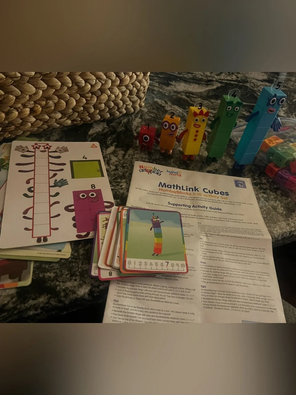 Numberblocks Figures and Activity Set, numbers 1-5, math links character cubes